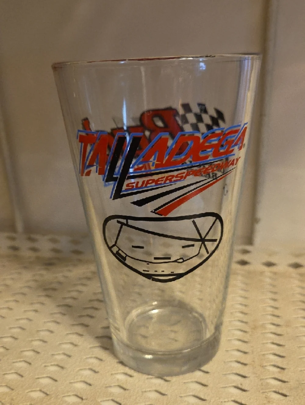 Budweiser Bud Atlanta & Talladega Pint Beer Glass Lot of 2 NASCAR Racetrack